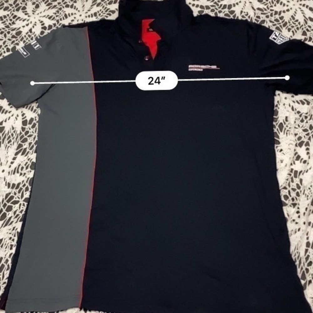 Porsche Experience Racing Polo Shirt XL Black Grey Red Mobil 1 TAG Heuer Mens - Picture 4 of 5